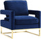 Avery Velvet Accent Chair with Gold Legs