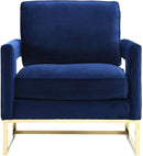 Avery Velvet Accent Chair with Gold Legs