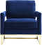 Avery Velvet Accent Chair with Gold Legs