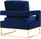 Avery Velvet Accent Chair with Gold Legs