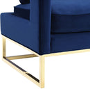 Avery Velvet Accent Chair with Gold Legs