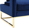 Avery Velvet Accent Chair with Gold Legs