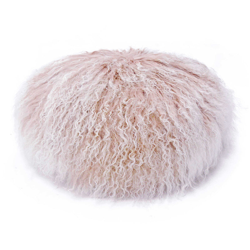 Ruby 16" Genuine Tibetan Lamb Fur Round Pillow