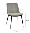Evora Velvet Chair - Silver Legs - Set Of 2