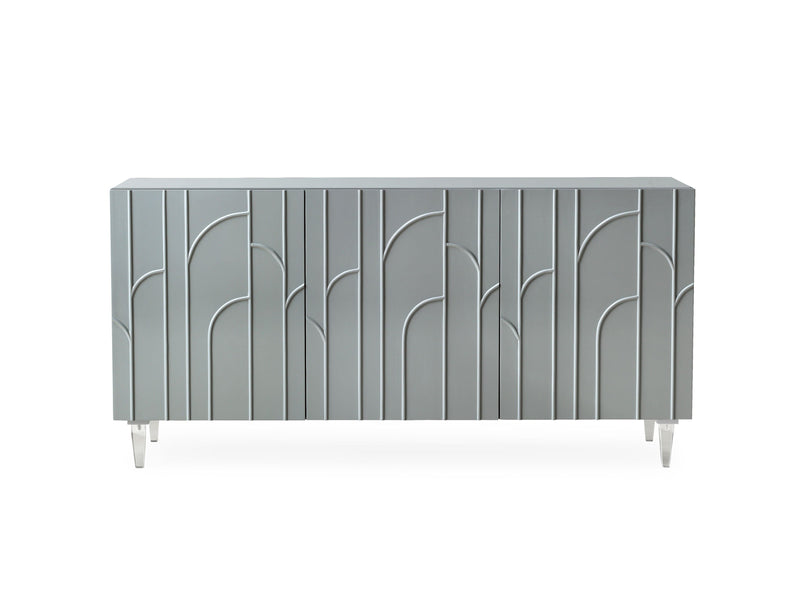 Deco Grey Lacquer Buffet - hollywood-glam-furnitures