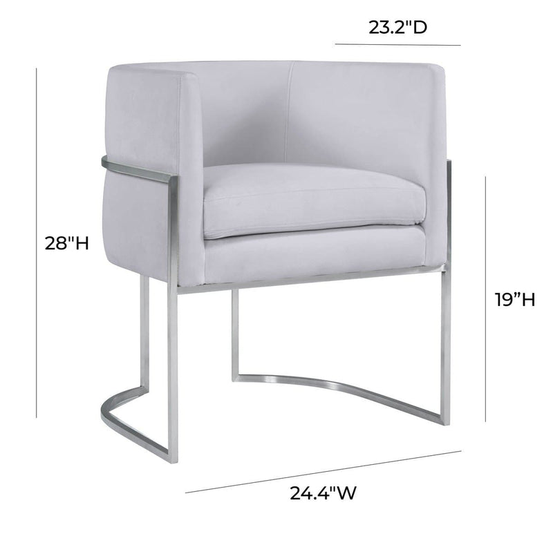 Giselle Velvet Dining Chair - Silver Frame