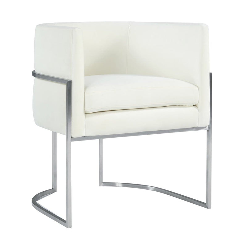 Giselle Velvet Dining Chair - Silver Frame