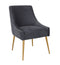 Beatrix Pleated Grey Velvet Side Chair - hollywood-glam-furnitures