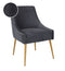 Beatrix Pleated Velvet Dining Chair Gold Legs