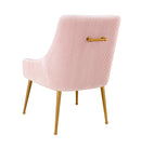 Beatrix Pleated Velvet Dining Chair Gold Legs