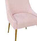 Beatrix Pleated Velvet Dining Chair Gold Legs