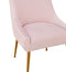 Beatrix Pleated Velvet Dining Chair Gold Legs