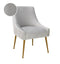 Beatrix Pleated Velvet Dining Chair Gold Legs