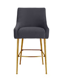 Beatrix Pleated Velvet Bar Stool