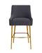 Beatrix Pleated Velvet Bar Stool