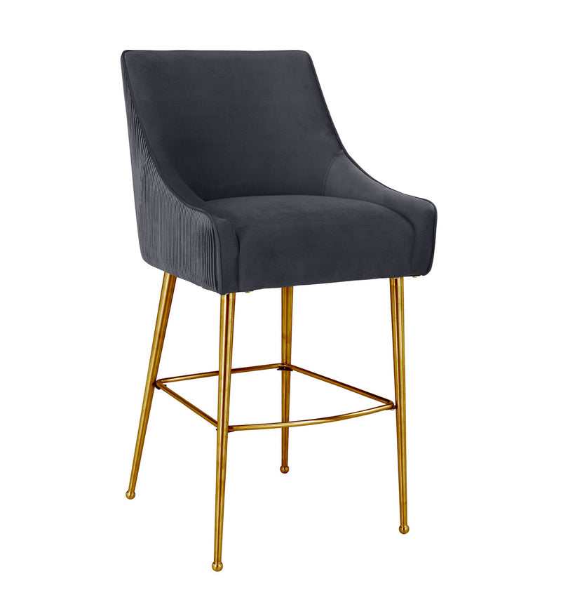 Beatrix Pleated Velvet Counter Stool