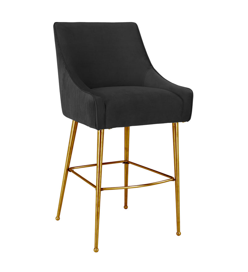 Beatrix Pleated Velvet Counter Stool