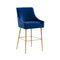 Beatrix Pleated Velvet Counter Stool