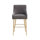 Beatrix Pleated Velvet Bar Stool