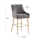 Beatrix Pleated Velvet Bar Stool