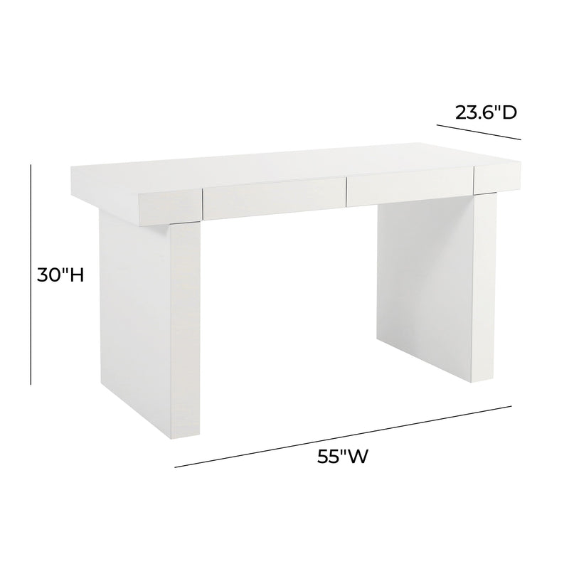 Clara Glossy White Lacquer Desk