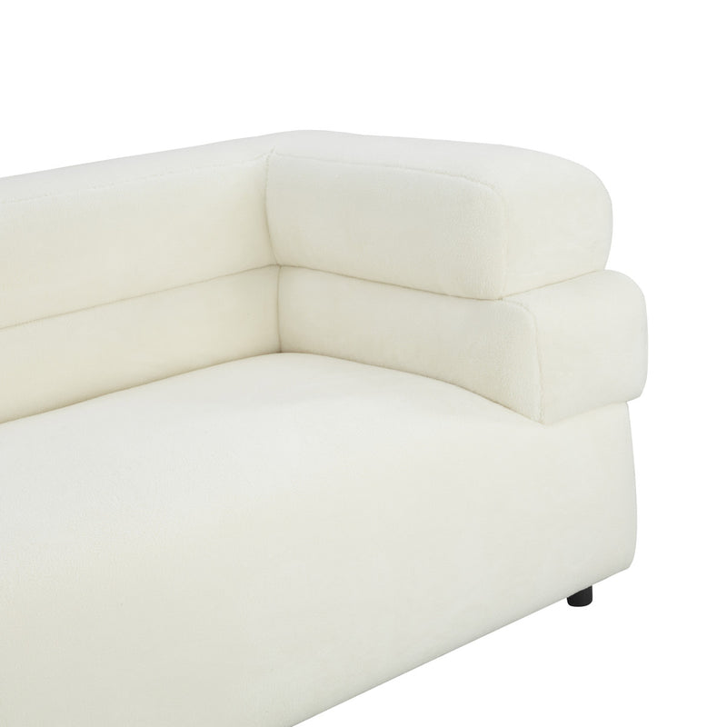 Elsa Cream Vegan Shearling Sofa