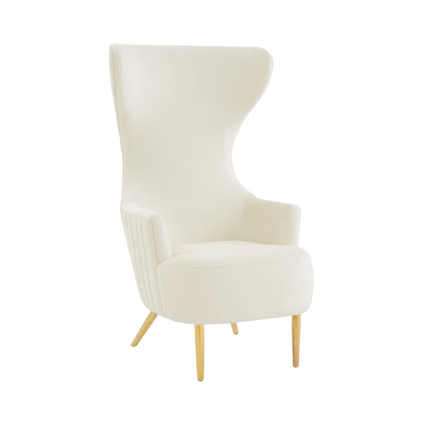 Julia Velvet Channel Tufted Wingback Chair