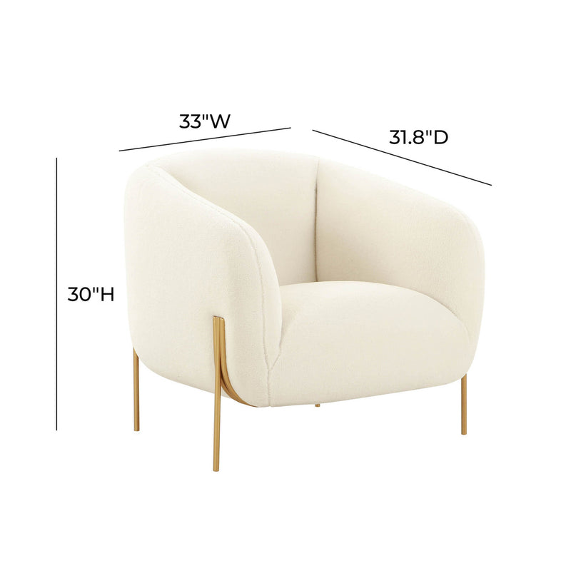 Kandra Cream Shearling Accent Chair by Inspire Me! Home Decor