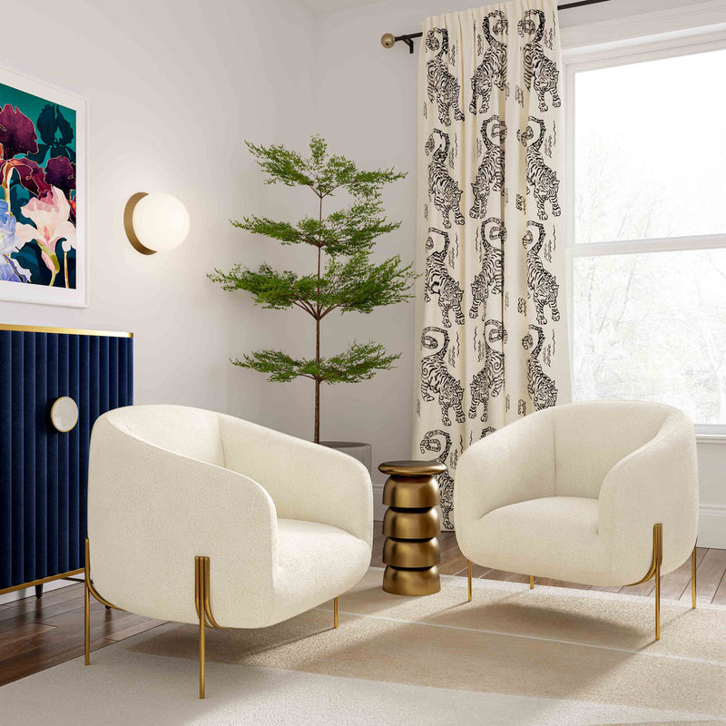 Kandra Cream Shearling Accent Chair by Inspire Me! Home Decor
