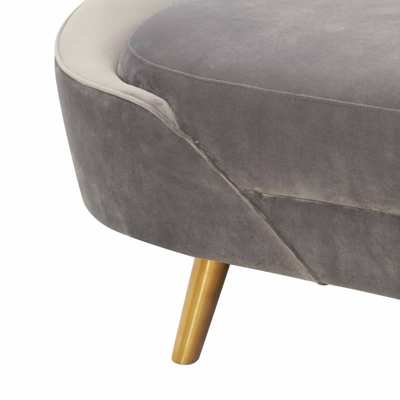 Cleopatra Grey Velvet Sofa - hollywood-glam-furnitures