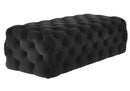 Kaylee Jumbo Black Velvet Ottoman - hollywood-glam-furnitures
