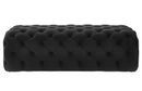Kaylee Jumbo Black Velvet Ottoman - hollywood-glam-furnitures