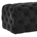 Kaylee Jumbo Black Velvet Ottoman - hollywood-glam-furnitures
