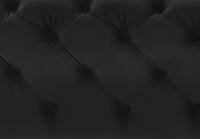 Kaylee Jumbo Black Velvet Ottoman - hollywood-glam-furnitures