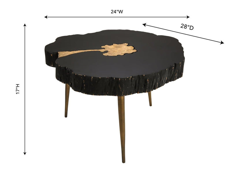 Timber Black And Brass Coffee Table