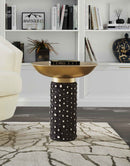 Blaze Glass And Brass Side Table