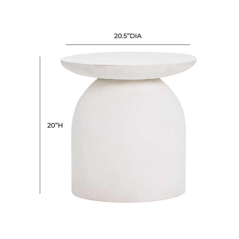 Aloe White Concrete Side Table