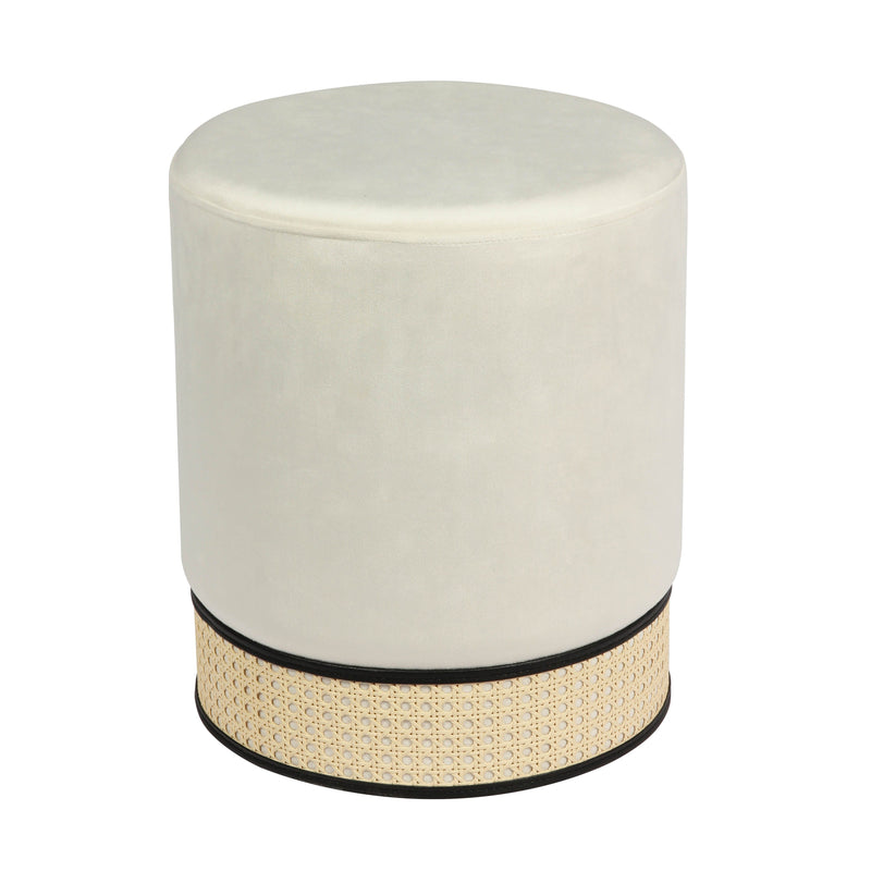 Ivy Velvet Ottoman
