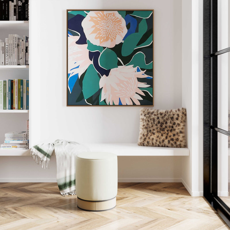 Ivy Velvet Ottoman