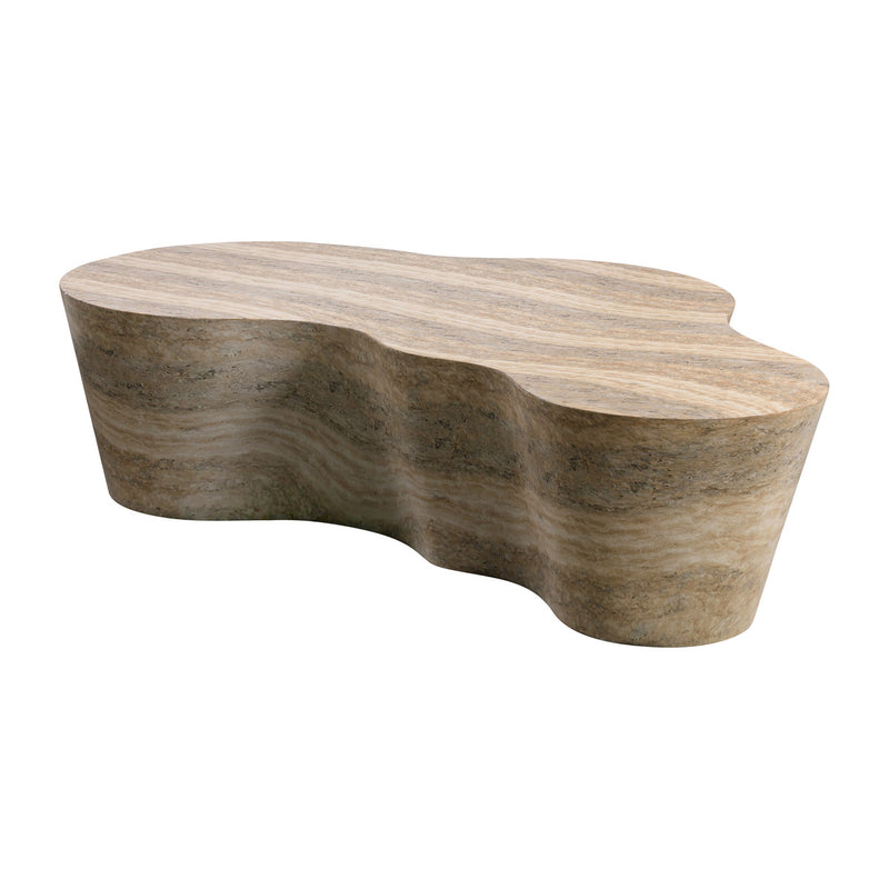 Slab Faux Travertine Coffee Table