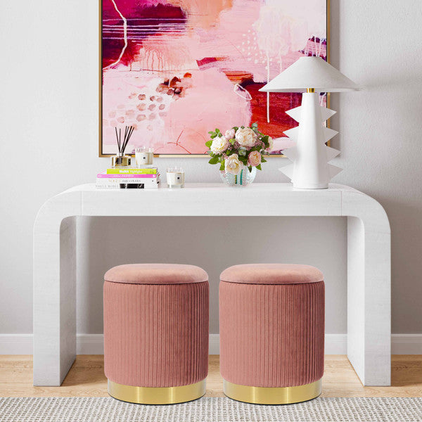 Zoe Velvet Storage Ottoman