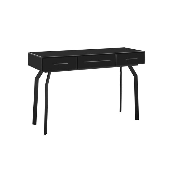 Santana Black Glass Desk Console Table