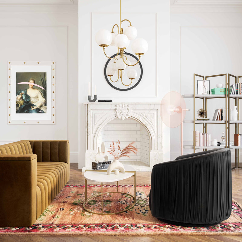 London Pleated Swivel Chair