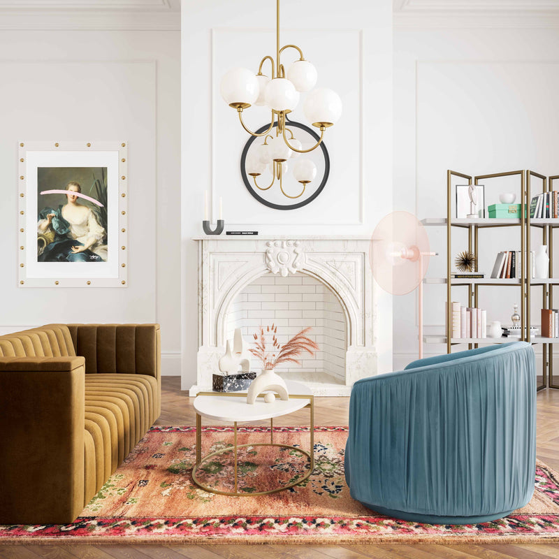 London Pleated Swivel Chair
