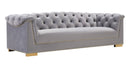 Farah Grey Velvet Sofa - hollywood-glam-furnitures