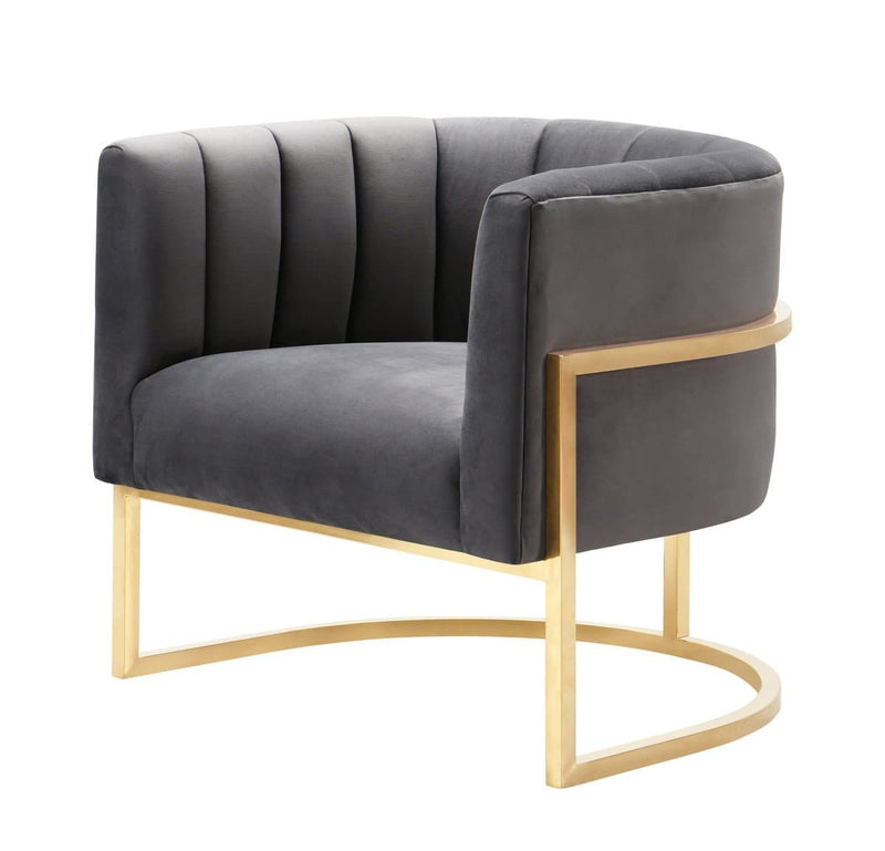 Magnolia Velvet Accent Chair Gold Base