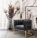 Magnolia Velvet Accent Chair Gold Base