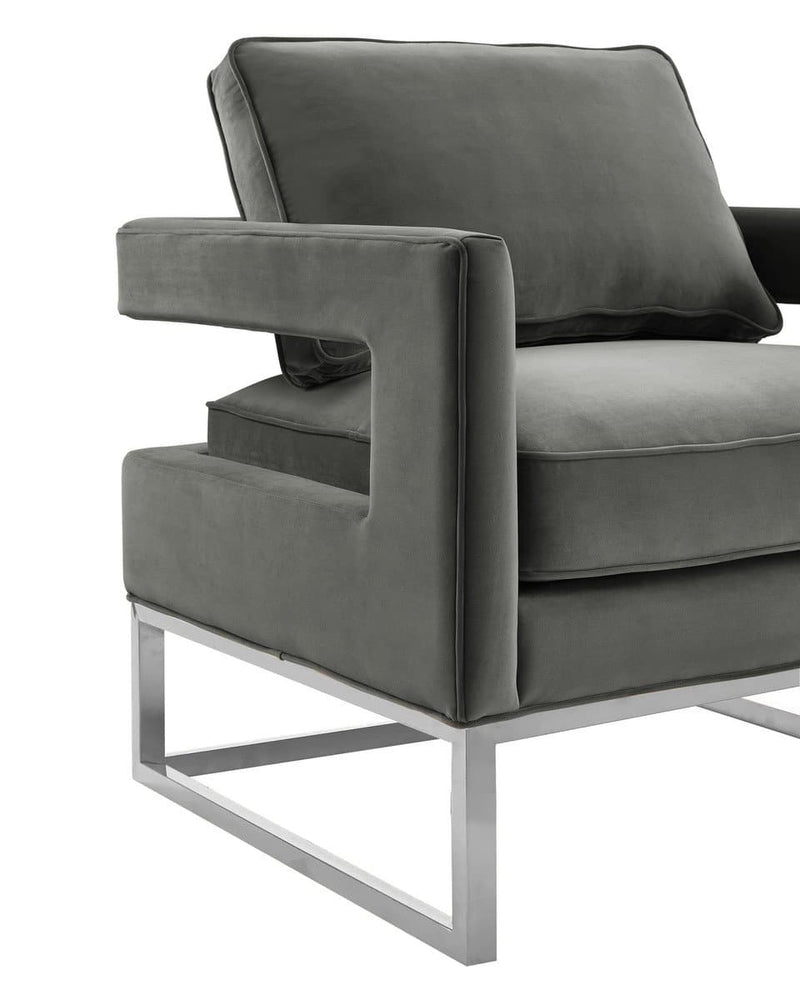 Avery Grey Velvet Chair