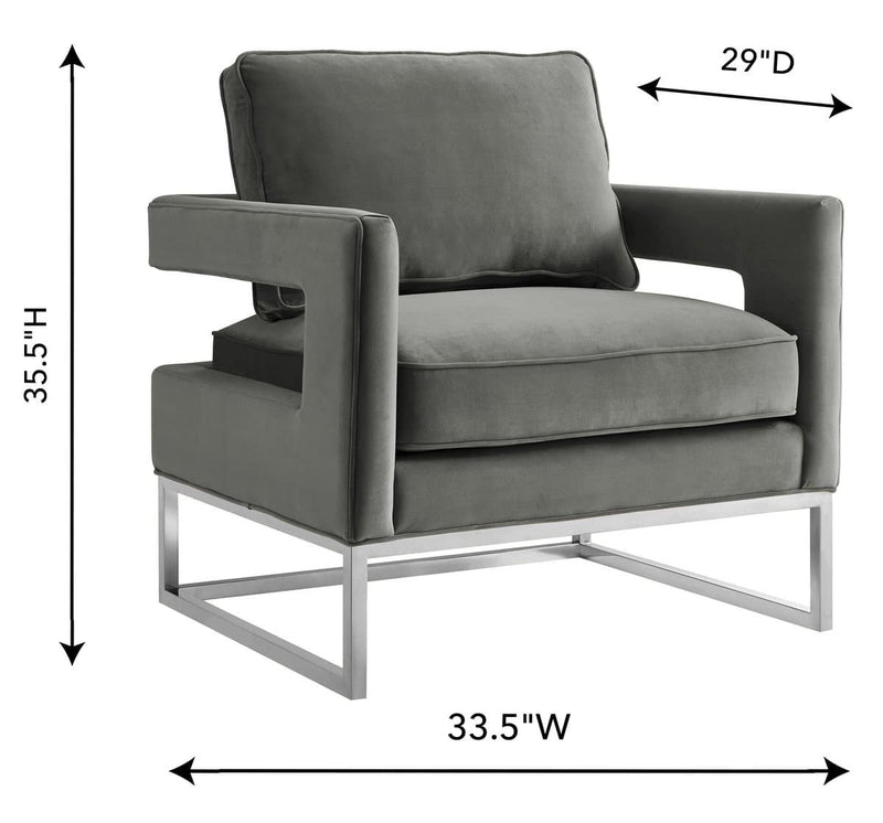 Avery Grey Velvet Chair