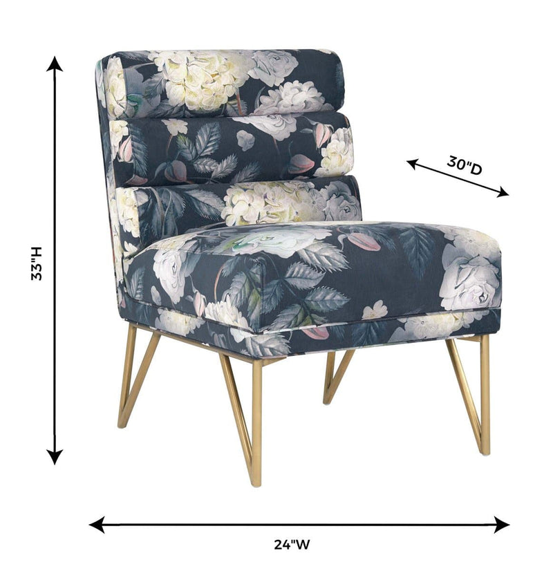 Kelly Floral Velvet Chair